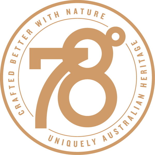 78 Degrees Logo - Crafted Better with Nature, Uniquely Australian Heritage