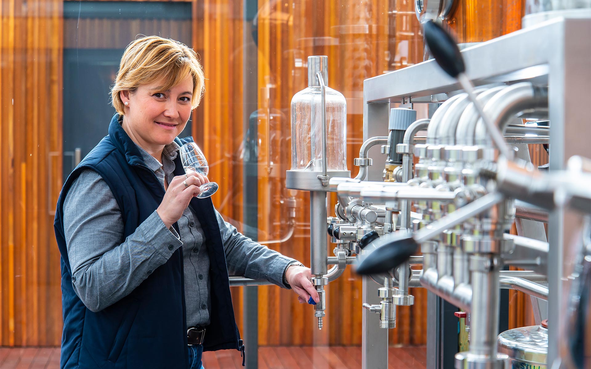 Head Distiller Nicole Durdin produces gin in a purpose built, CARL Still in our Barossa Valley Distillery