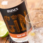 5Nines Rare Dry gin bottle, lime and served drink