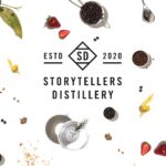 Storytellers Distillery Hero image of storytellers logo with botanicals bright and colourful