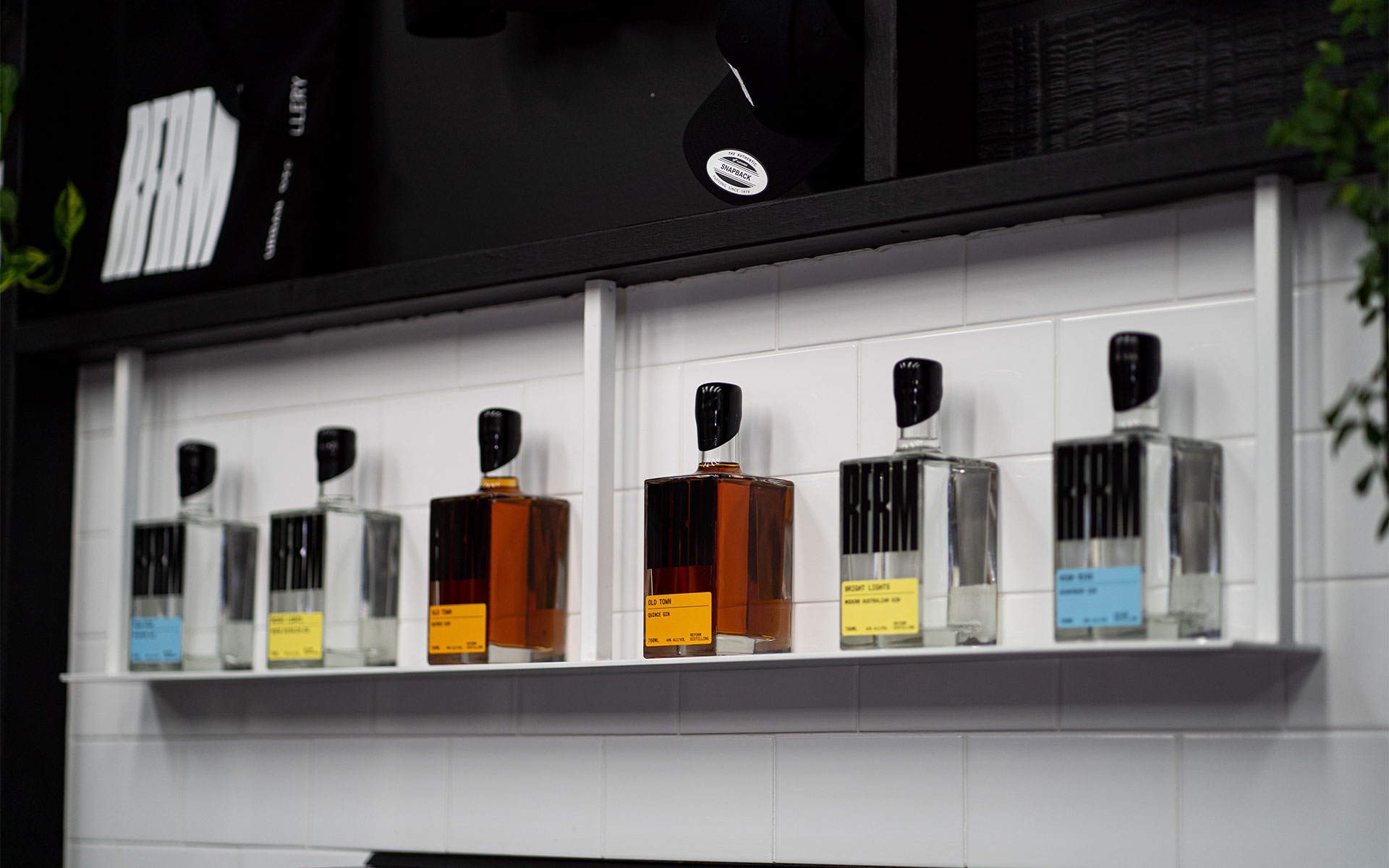 Reform Distilling range of gins on a shelf