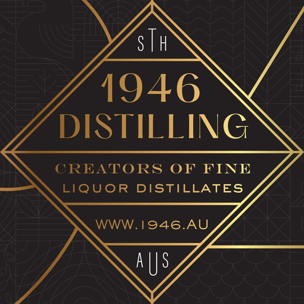 1946 Distilling Logo Lockup (Creators of fine liquor distillates – www.1946.au – Sth Aus)