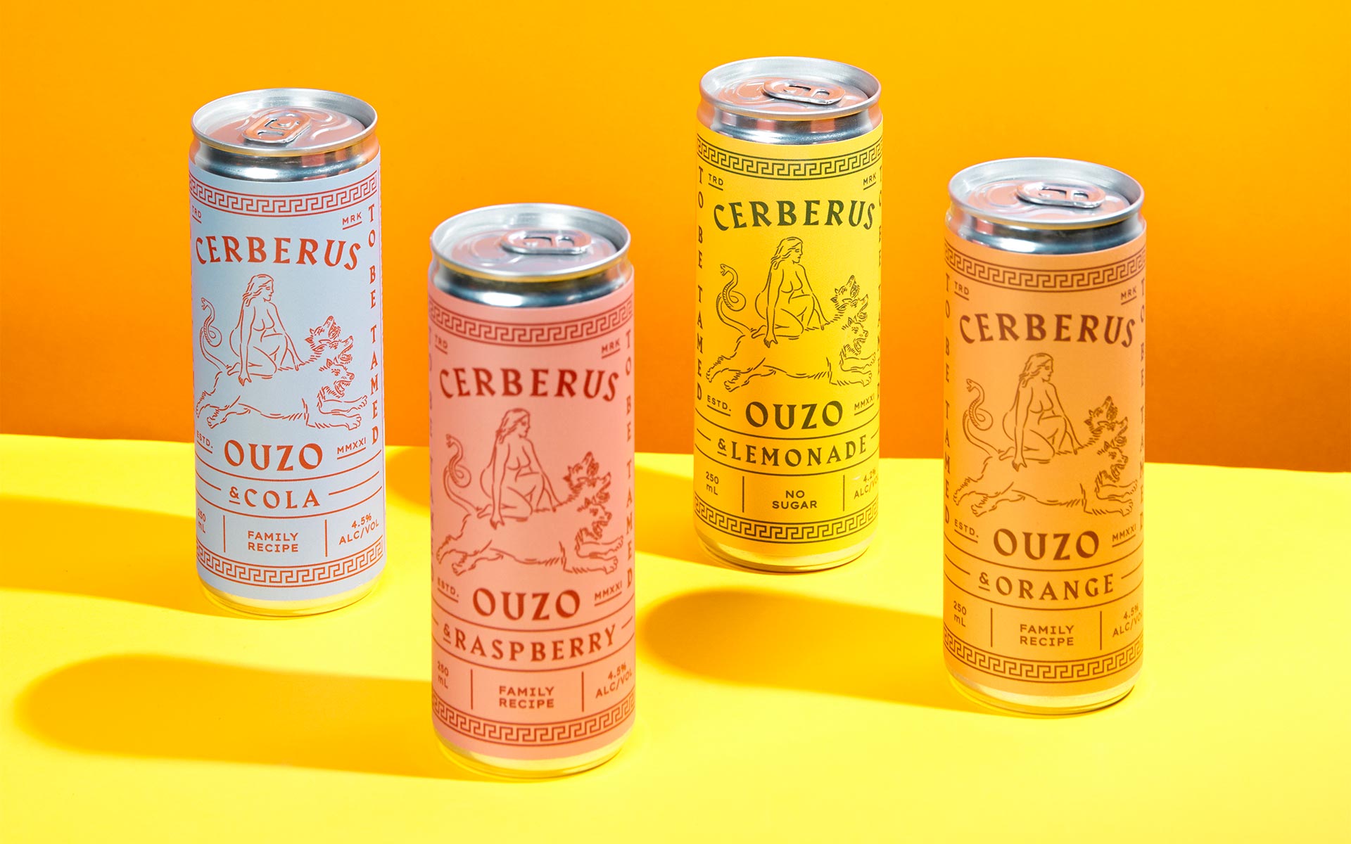 Cerberus Ouzo ready to drink range